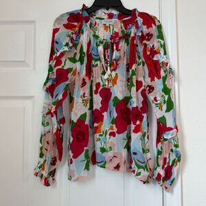 Olivia James the Label long sleeve floral blouse large